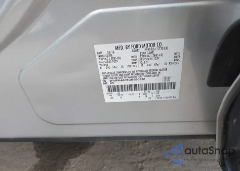 2016 Ford Edge Sport из США, поврежденный, VIN 2FMPK4AP8GBB60532